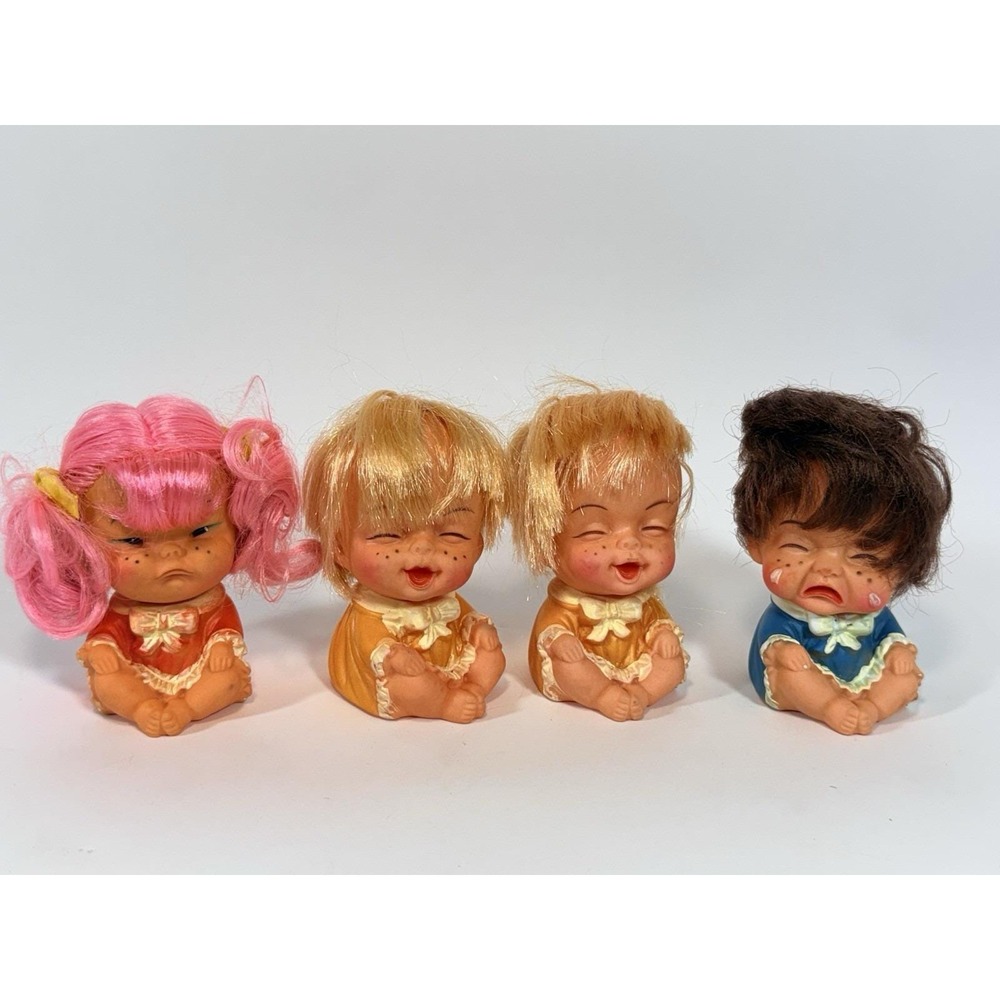 Lot of 4 Moody Cuties Vinyl Rubber Toy Dolls 1960s Vtg 3.5" - Picture 3 of 10